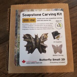 Soapstone Carving Kit - Butterfly - Stone Colours Vary